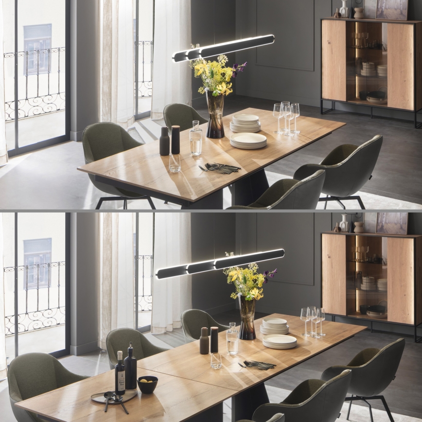 Schöner Wohnen 12577-18 - dimmbare Hängeleuchte mit Seilaufhängung ADRIANA ROUND 2xLED/24W/230V 2700/3000/3500/4000/5000K schwarz