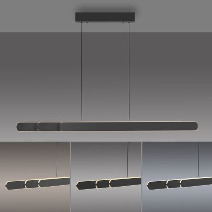 Schöner Wohnen 12577-18 - dimmbare Hängeleuchte mit Seilaufhängung ADRIANA ROUND 2xLED/24W/230V 2700/3000/3500/4000/5000K schwarz