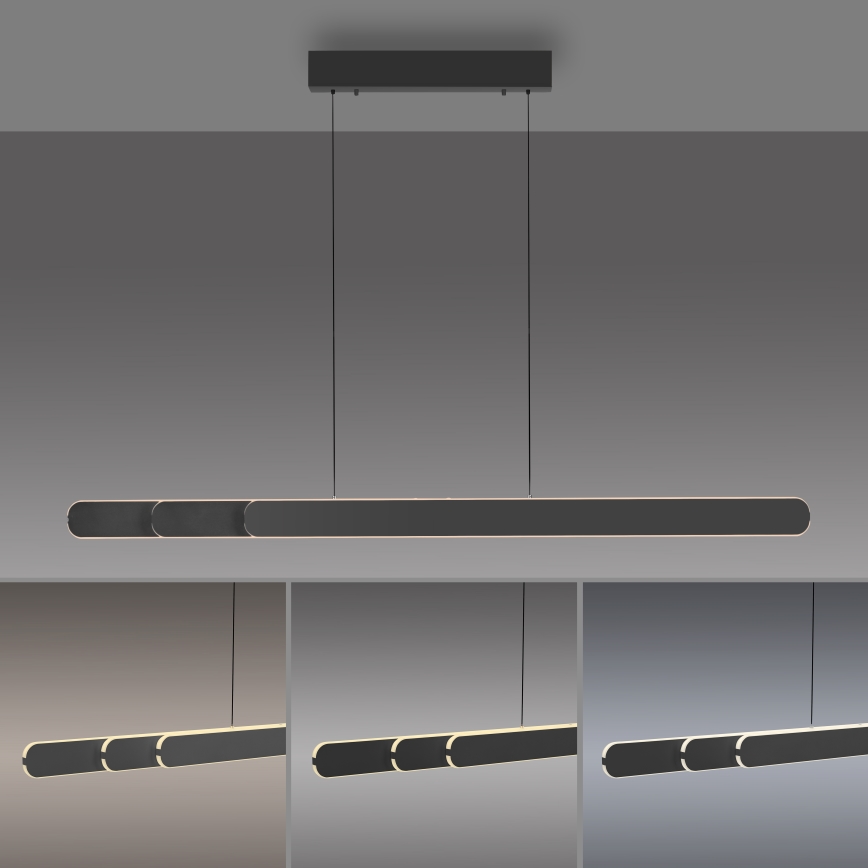 Schöner Wohnen 12577-18 - dimmbare Hängeleuchte mit Seilaufhängung ADRIANA ROUND 2xLED/24W/230V 2700/3000/3500/4000/5000K schwarz