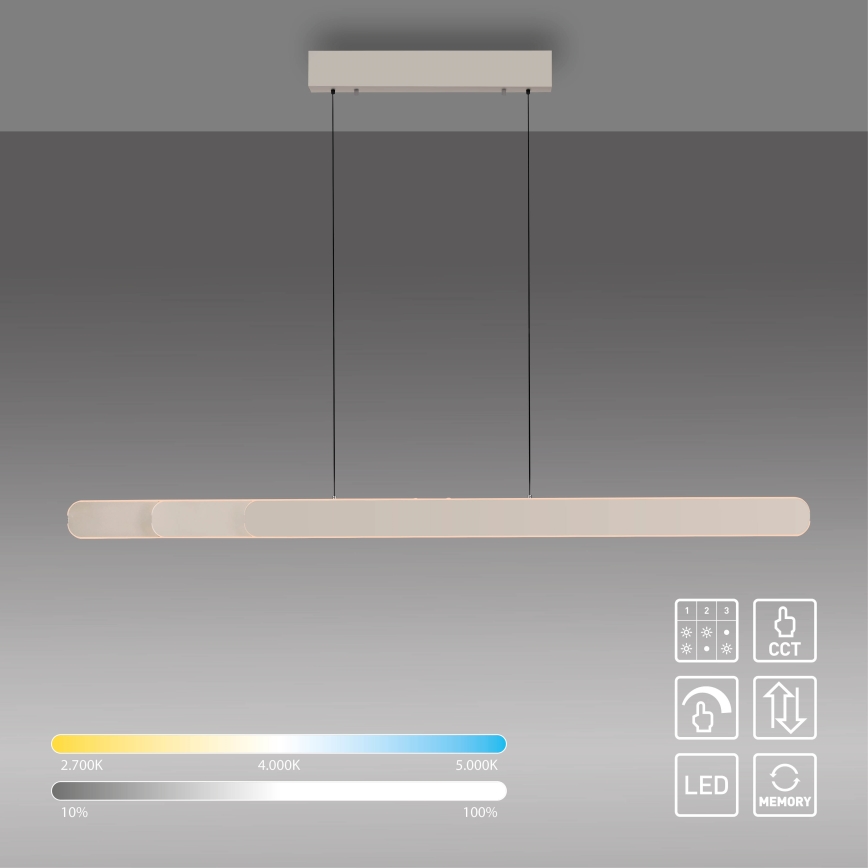 Schöner Wohnen 12577-39 - ADRIANA ROUND dimmbare Pendelleuchte an Kabel 2xLED/24W/230V 2700/3000/3500/4000/5000K grau