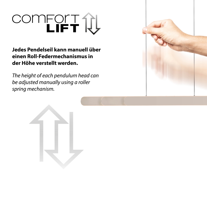 Schöner Wohnen 12577-39 - ADRIANA ROUND dimmbare Pendelleuchte an Kabel 2xLED/24W/230V 2700/3000/3500/4000/5000K grau