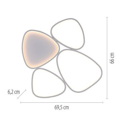 Schöner Wohnen 14038-16 - dimmbare LED-Deckenleuchte PEBBLES LED/35,5W/230V weiß