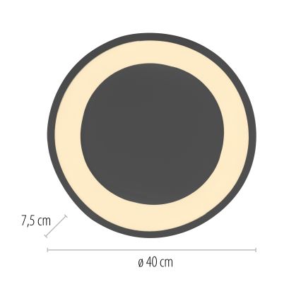 Schöner Wohnen 14233-18 - dimmbare LED-Deckenleuchte MONTA LED/21W/230V Ø 40 cm schwarz