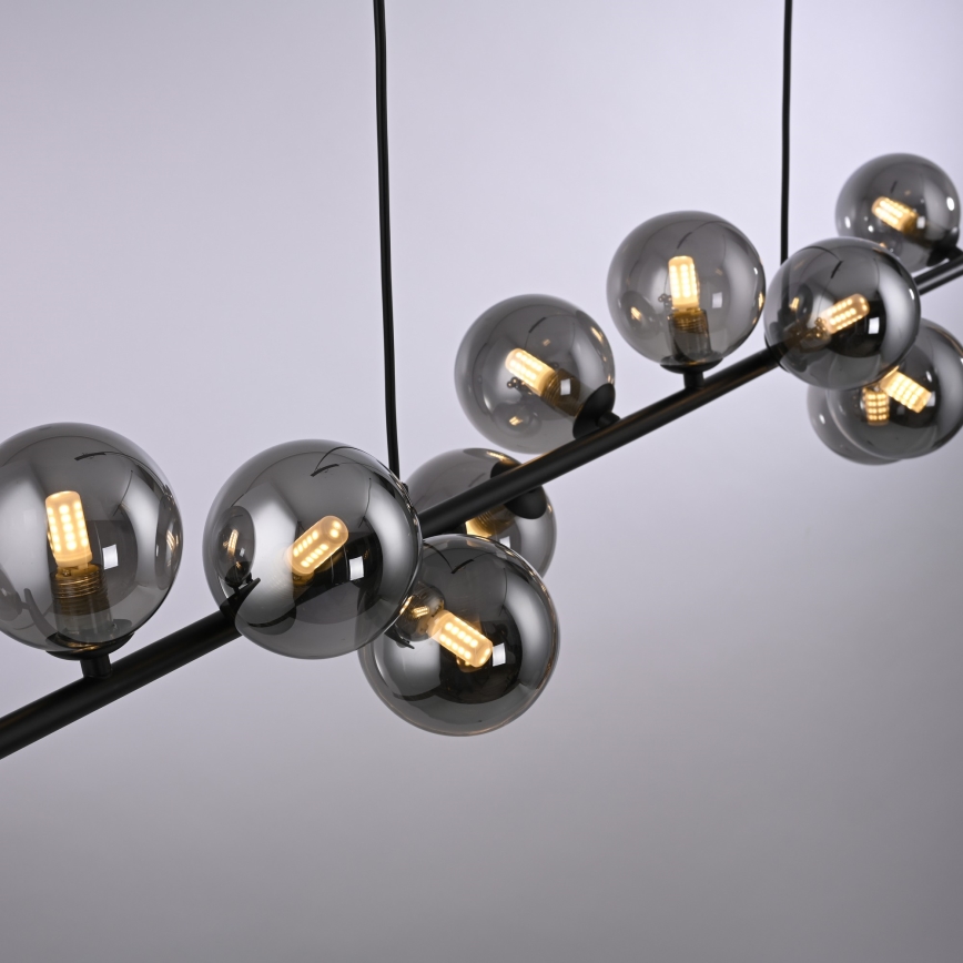 Schöner Wohnen 14504-18 - LED-Pendelleuchte an Kabel DUBAI 13xG9/3W/230V schwarz/rauchfarben