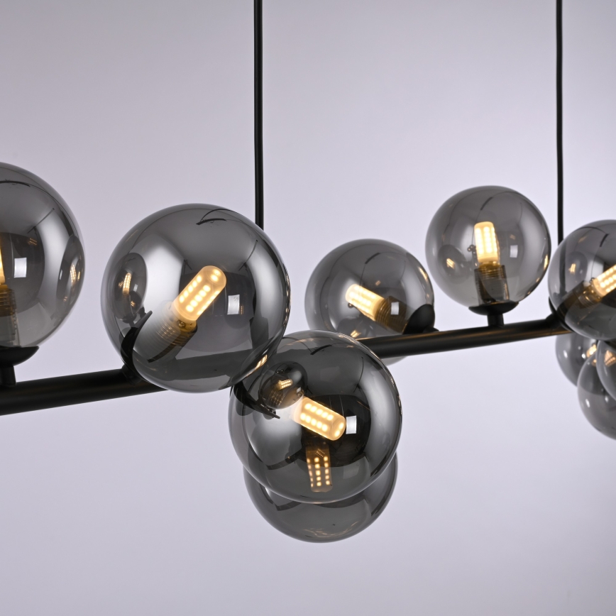 Schöner Wohnen 14504-18 - LED-Pendelleuchte an Kabel DUBAI 13xG9/3W/230V schwarz/rauchfarben