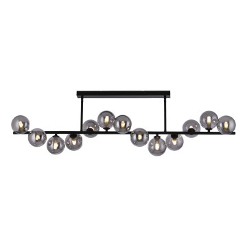 Schöner Wohnen 14505-18 - LED-Pendelleuchte an Stange DUBAI 13xG9/3W/230V schwarz/rauchfarben