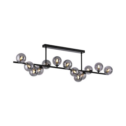 Schöner Wohnen 14505-18 - LED-Pendelleuchte an Stange DUBAI 13xG9/3W/230V schwarz/rauchfarben