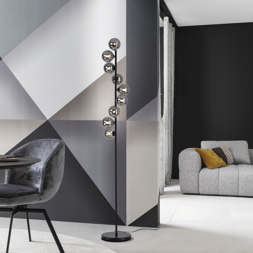 Schöner Wohnen 14506-18 - LED Stehleuchte DUBAI 9xG9/3W/230V schwarz/rauchglas