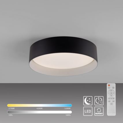 Schöner Wohnen 14593-18 - dimmbare Deckenleuchte TAVOLI LED/10W/230V 2700-6500K Ø 28,5 cm schwarz + Fernbedienung