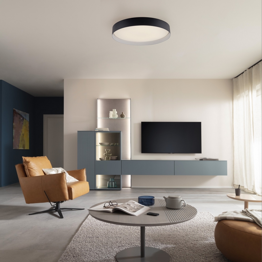 Schöner Wohnen 14595-18 - dimmbare LED-Deckenleuchte TAVOLI LED/34W/230V 2700-6500K Ø 49 cm schwarz + Fernbedienung