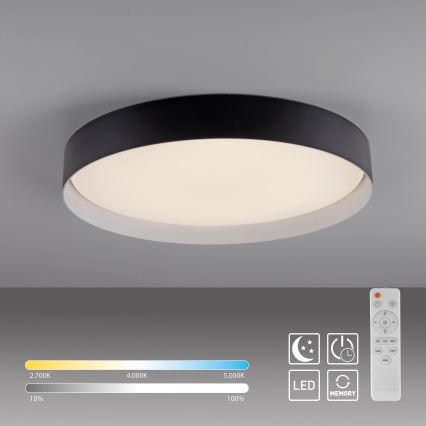 Schöner Wohnen 14595-18 - dimmbare LED-Deckenleuchte TAVOLI LED/34W/230V 2700-6500K Ø 49 cm schwarz + Fernbedienung
