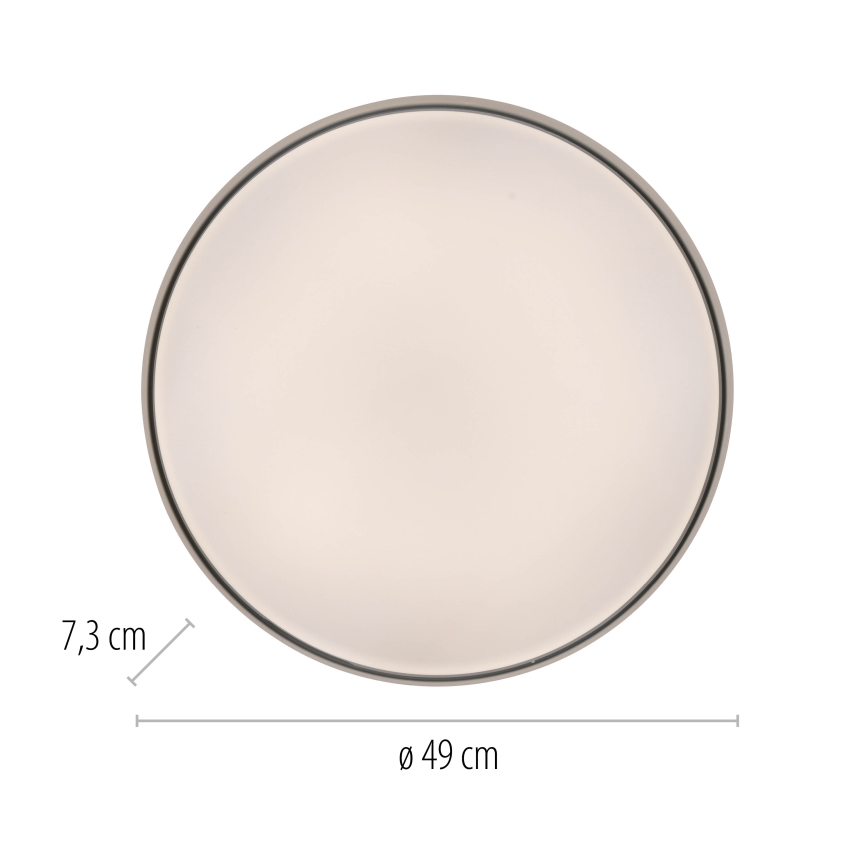 Schöner Wohnen 14595-18 - dimmbare LED-Deckenleuchte TAVOLI LED/34W/230V 2700-6500K Ø 49 cm schwarz + Fernbedienung