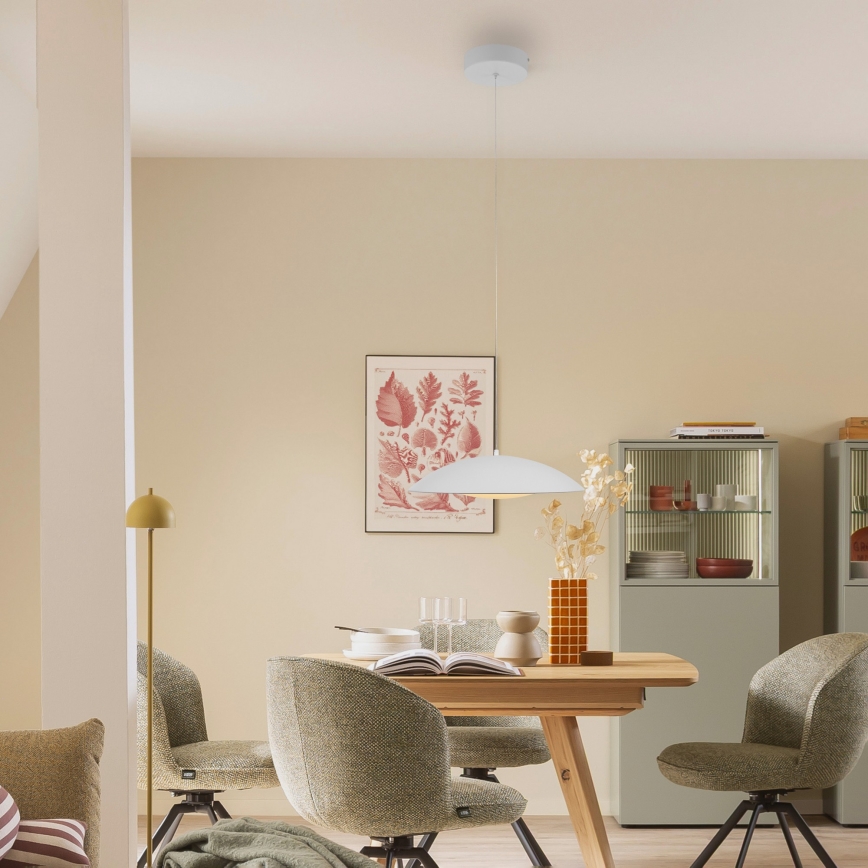 Schöner Wohnen 14606-16 - dimmbare LED-Pendelleuchte an Kabel LENTE LED/17W/230V Ø 40 cm weiß