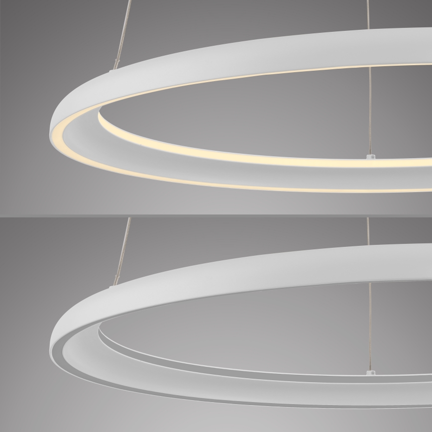 Schöner Wohnen 15570-16 - QUILLO dimmbare LED-Pendelleuchte an Stahlseil LED/36W/230V Ø 60 cm weiß