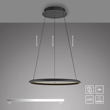 Schöner Wohnen 15570-18 - dimmbare LED-Pendelleuchte an Kabel QUILLO LED/36W/230V Ø 60 cm schwarz