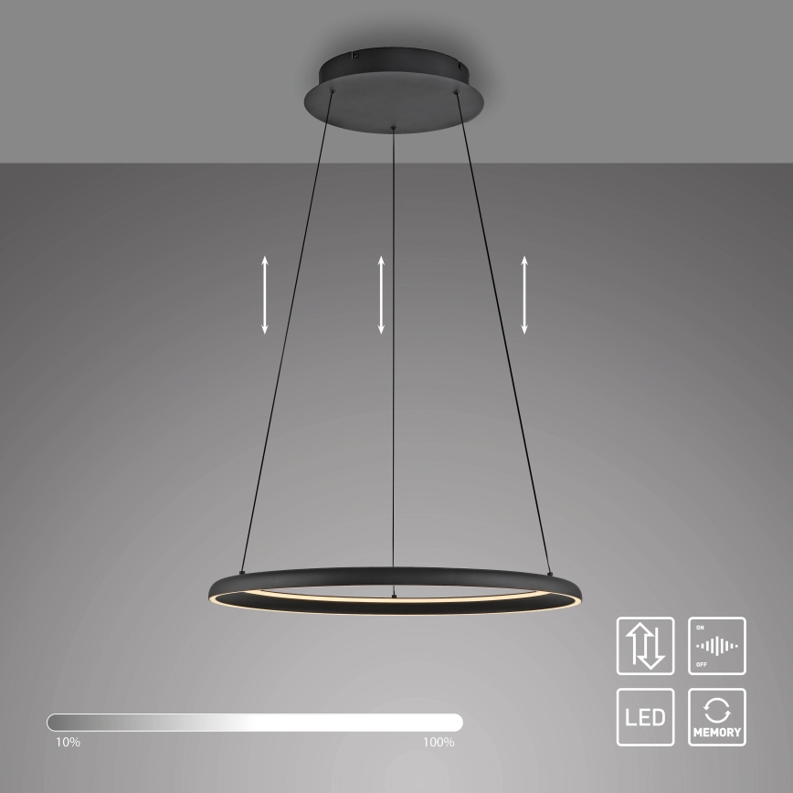 Schöner Wohnen 15570-18 - dimmbare LED-Pendelleuchte an Kabel QUILLO LED/36W/230V Ø 60 cm schwarz