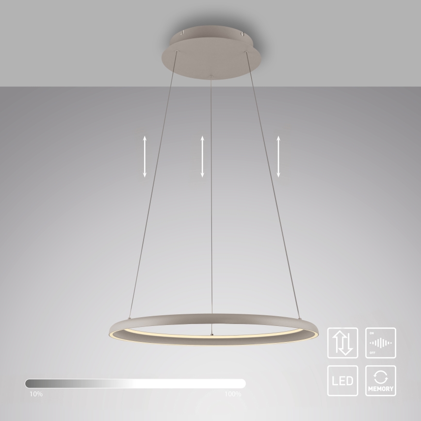 Schöner Wohnen 15570-39 - QUILLO LED-Pendelleuchte, dimmbar, 36W/230V, Ø 60 cm, grau