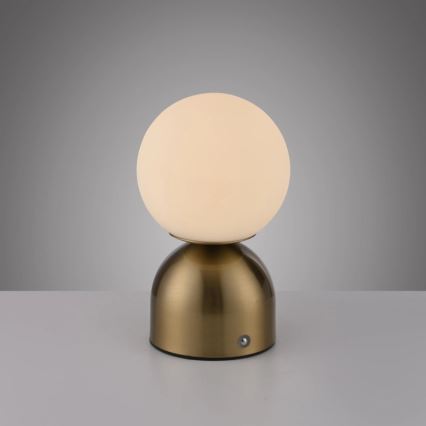 Schöner Wohnen 19218-12 - Dimmbare, per Touch bedienbare, wiederaufladbare LED-Tischlampe RUDI LED/1,2W/5V 3000-6000K 1200 mAh gold