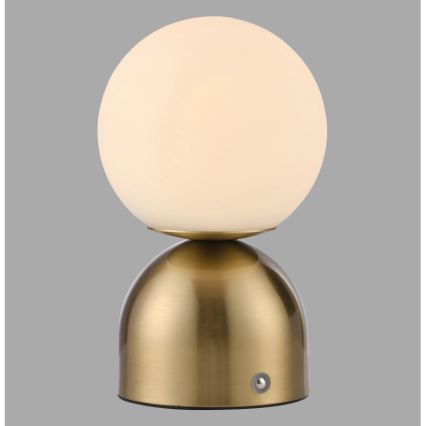 Schöner Wohnen 19218-12 - Dimmbare, per Touch bedienbare, wiederaufladbare LED-Tischlampe RUDI LED/1,2W/5V 3000-6000K 1200 mAh gold