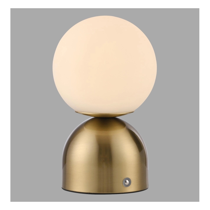 Schöner Wohnen 19218-12 - Dimmbare, per Touch bedienbare, wiederaufladbare LED-Tischlampe RUDI LED/1,2W/5V 3000-6000K 1200 mAh gold