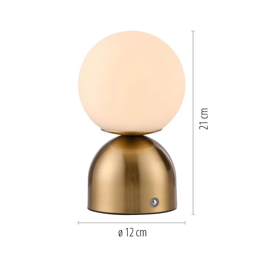 Schöner Wohnen 19218-12 - Dimmbare, per Touch bedienbare, wiederaufladbare LED-Tischlampe RUDI LED/1,2W/5V 3000-6000K 1200 mAh gold