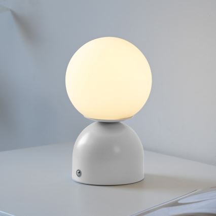 Schöner Wohnen 19218-16 - RUDI LED-Tischlampe, dimmbar, Touch-gesteuert, wiederaufladbar, LED/1,2W/5V, 3000-6000K, 1200 mAh, weiß