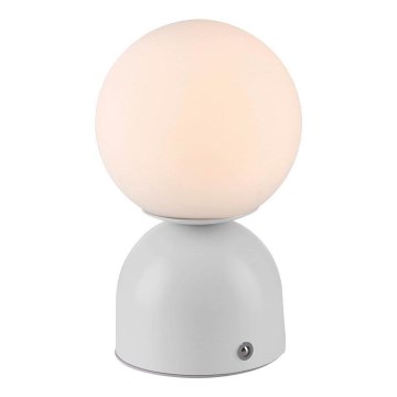 Schöner Wohnen 19218-16 - RUDI LED-Tischlampe, dimmbar, Touch-gesteuert, wiederaufladbar, LED/1,2W/5V, 3000-6000K, 1200 mAh, weiß