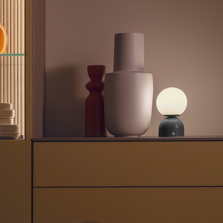 Schöner Wohnen 19218-18 - Wiederaufladbare, dimmbare Touch-LED-Tischlampe RUDI LED/1,2W/5V 3000-6000K 1200 mAh schwarz