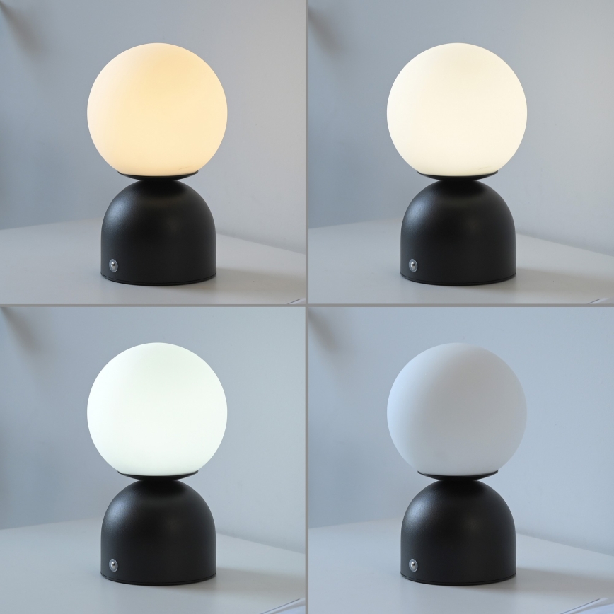 Schöner Wohnen 19218-18 - Wiederaufladbare, dimmbare Touch-LED-Tischlampe RUDI LED/1,2W/5V 3000-6000K 1200 mAh schwarz