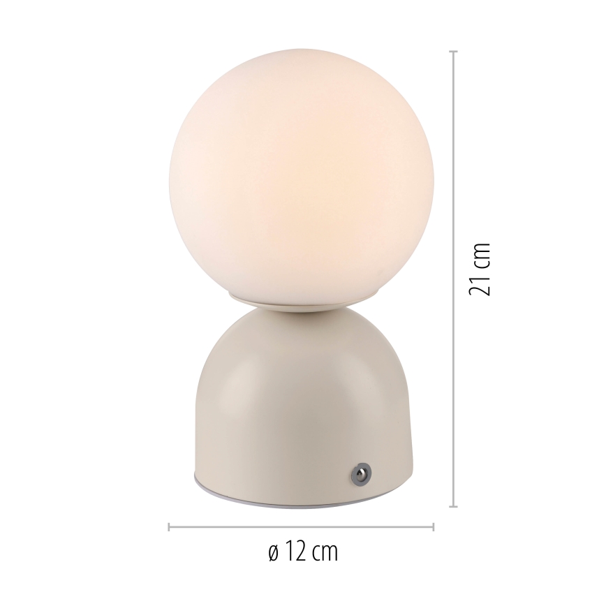 Schöner Wohnen 19218-39 - Aufladbare, per Touch dimmbare LED-Tischlampe RUDI LED/1,2W/5V 3000-6000K 1200 mAh grau