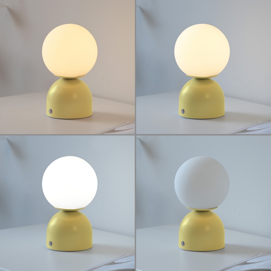 Schöner Wohnen 19218-81 - dimmbare, touchgesteuerte, wiederaufladbare LED-Tischlampe RUDI LED/1,2W/5V 3000-6000K 1200 mAh gelb