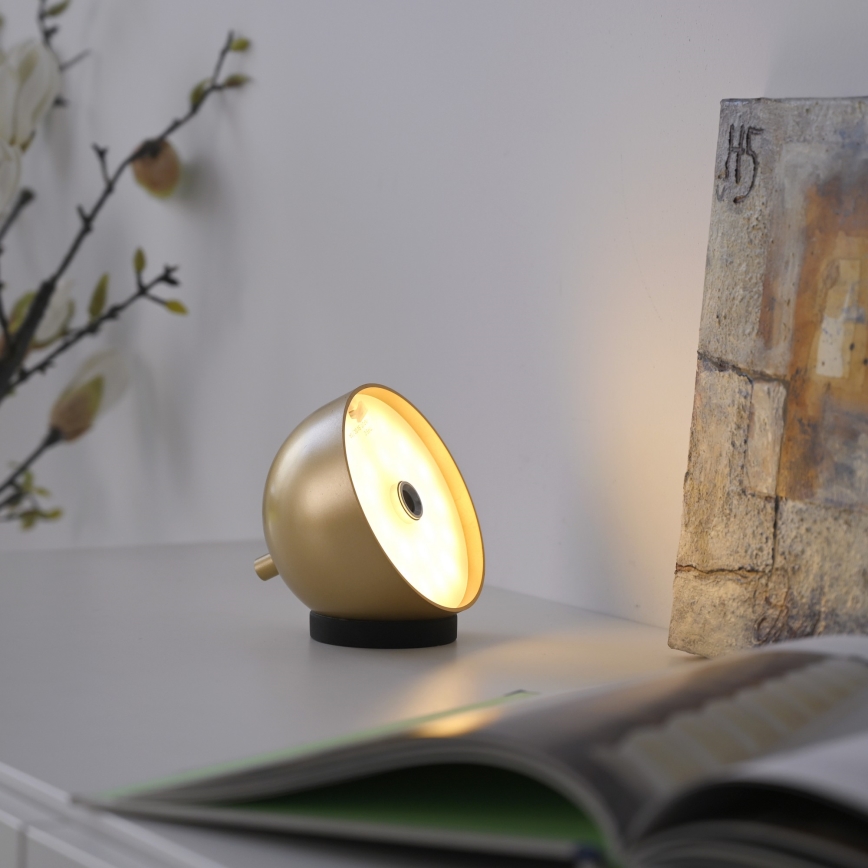 Schöner Wohnen 19244-12 - LED-dimmbar, mit Touch-Dimmer, wiederaufladbare Outdoor-Tischleuchte BELLIS LED/2,5W/5V 2600 mAh IP54, goldfarben