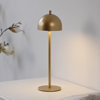 Schöner Wohnen 19244-12 - LED-dimmbar, mit Touch-Dimmer, wiederaufladbare Outdoor-Tischleuchte BELLIS LED/2,5W/5V 2600 mAh IP54, goldfarben