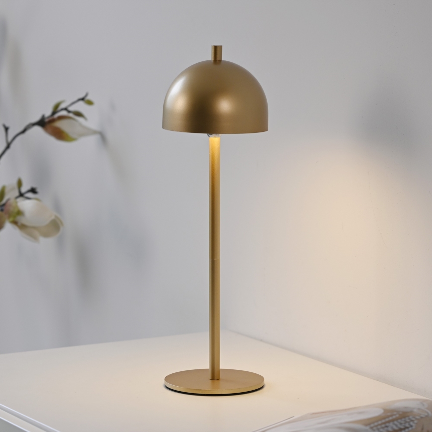 Schöner Wohnen 19244-12 - LED-dimmbar, mit Touch-Dimmer, wiederaufladbare Outdoor-Tischleuchte BELLIS LED/2,5W/5V 2600 mAh IP54, goldfarben