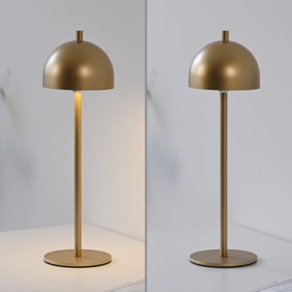 Schöner Wohnen 19244-12 - LED-dimmbar, mit Touch-Dimmer, wiederaufladbare Outdoor-Tischleuchte BELLIS LED/2,5W/5V 2600 mAh IP54, goldfarben