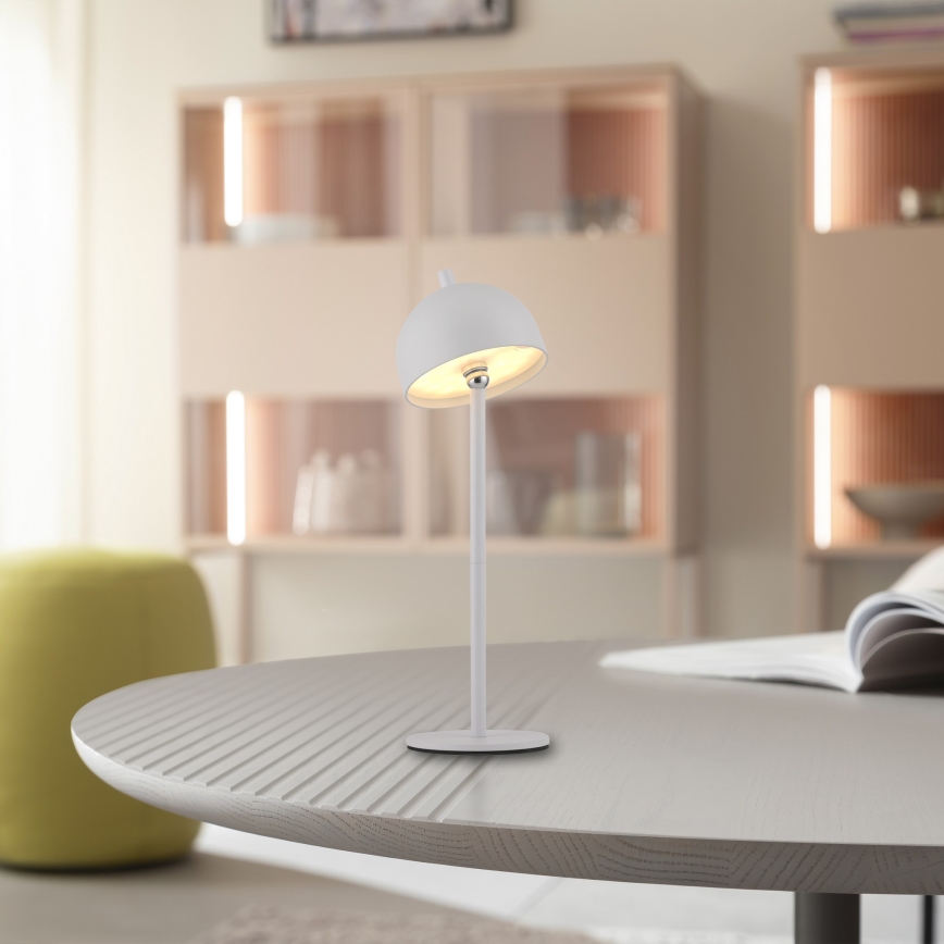 Schöner Wohnen 19244-16 - LED, per Touch dimmbar, wiederaufladbare Außen-Tischleuchte BELLIS LED/2,5W/5V 2600 mAh IP54 weiß