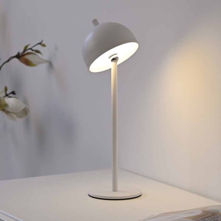 Schöner Wohnen 19244-16 - LED, per Touch dimmbar, wiederaufladbare Außen-Tischleuchte BELLIS LED/2,5W/5V 2600 mAh IP54 weiß