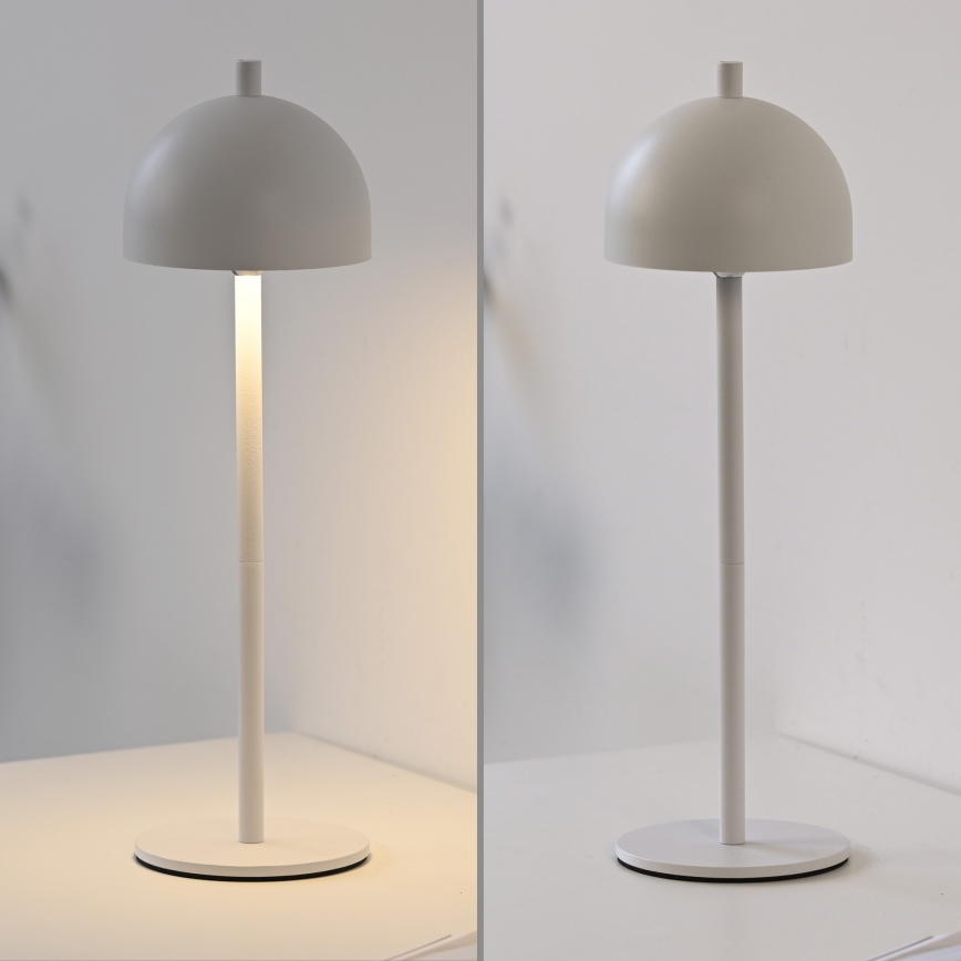 Schöner Wohnen 19244-16 - LED, per Touch dimmbar, wiederaufladbare Außen-Tischleuchte BELLIS LED/2,5W/5V 2600 mAh IP54 weiß