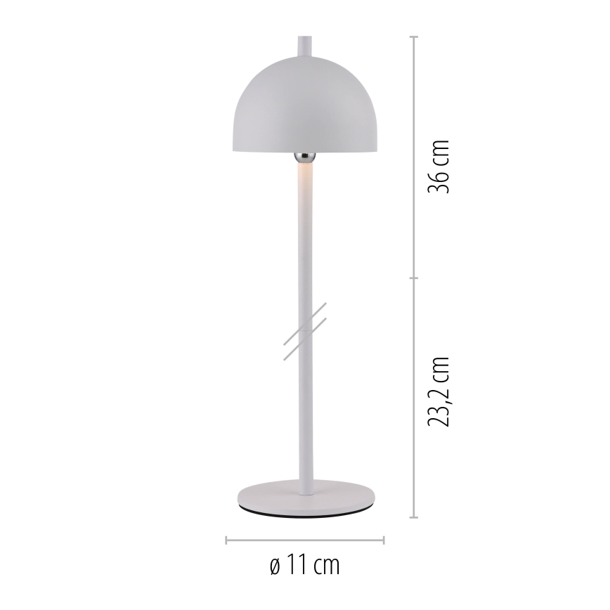Schöner Wohnen 19244-16 - LED, per Touch dimmbar, wiederaufladbare Außen-Tischleuchte BELLIS LED/2,5W/5V 2600 mAh IP54 weiß