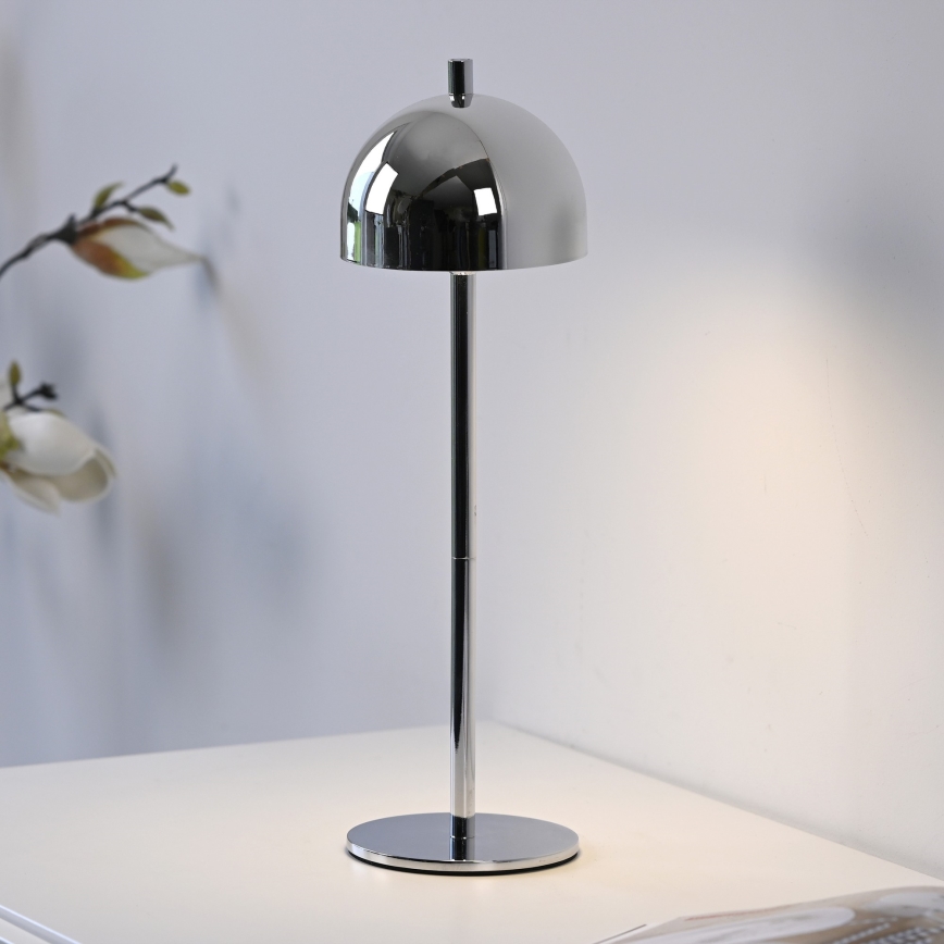 Schöner Wohnen 19244-17 - Dimmbare, wiederaufladbare LED-Touch-Außen-Tischlampe BELLIS LED/2,5W/5V 2600 mAh IP54 hochglänzender Chrom