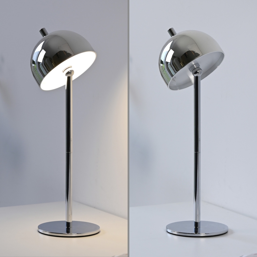 Schöner Wohnen 19244-17 - Dimmbare, wiederaufladbare LED-Touch-Außen-Tischlampe BELLIS LED/2,5W/5V 2600 mAh IP54 hochglänzender Chrom