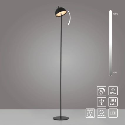 Schöner Wohnen 19245-18 - dimmbare, touchbedienbare, wiederaufladbare Außen-Stehlampe BELLIS LED/2,5W/5V 2600 mAh IP54 schwarz