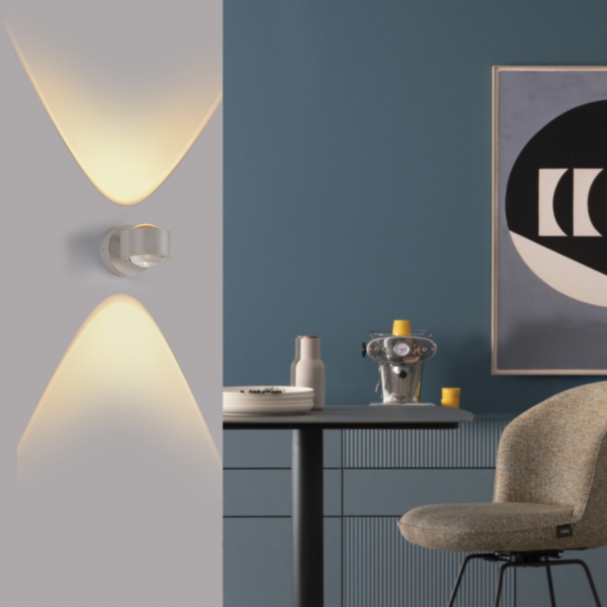 Schöner Wohnen 19331-39 - LED-Wandleuchte CHIA 2xLED/2W/230V grau