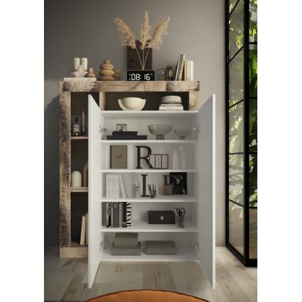 Schrank LENOR weiß/Ahorn