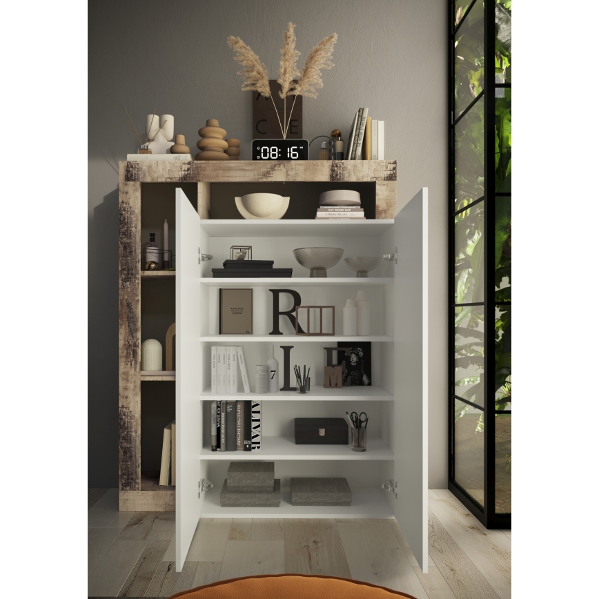 Schrank LENOR weiß/Ahorn