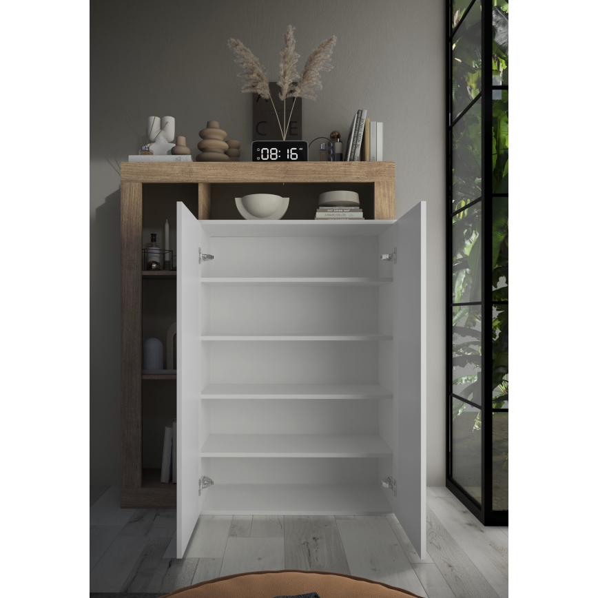 Schrank LENOR weiß/helle Eiche