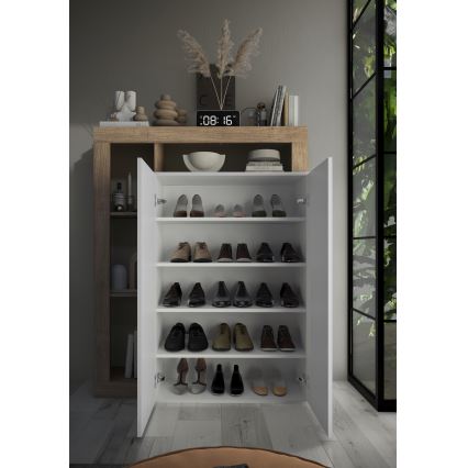 Schrank LENOR weiß/helle Eiche