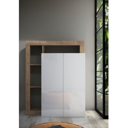 Schrank LENOR weiß/helle Eiche