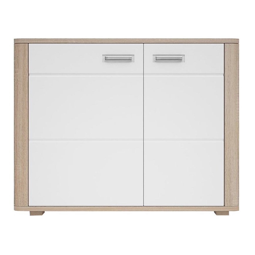 Schrank MOLDIS 85,5x107 cm braun/weiß+