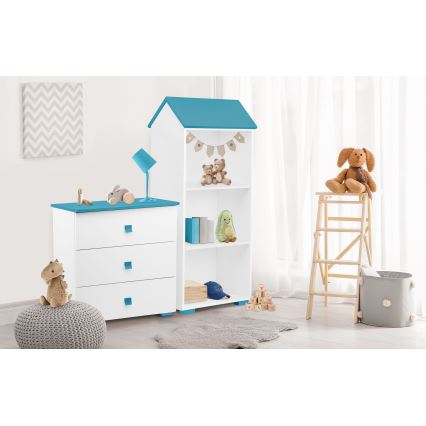 Schrank PABIS 87x83 cm weiß/blau